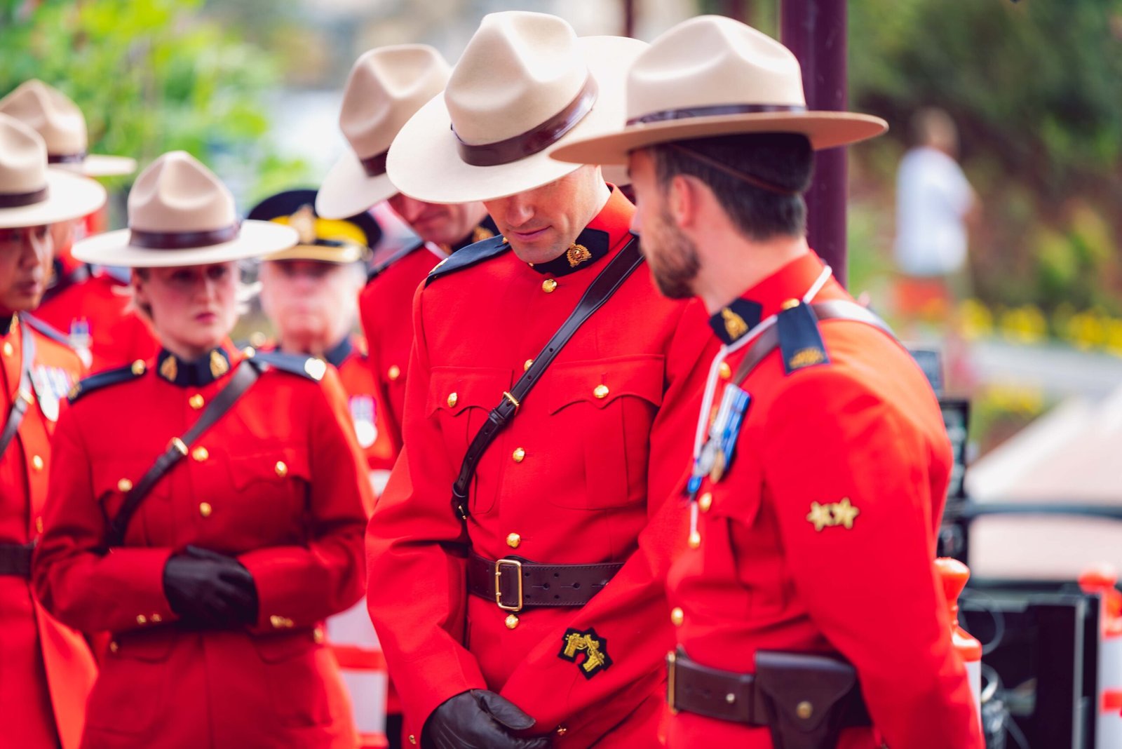 RCMP members dressed in Red serge uniforms